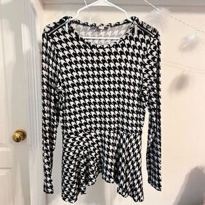 Michael Michael Kors Blouse Long Sleeve Houndstooth